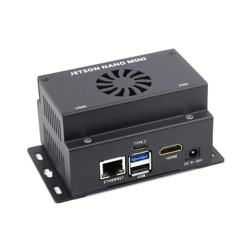 

Мини-компьютер Waveshare на основе модуля Jetson Nano, встроенных нескольких периферийных интерфейсов, поддерживает установку модуля Wi-Fi или 4G.