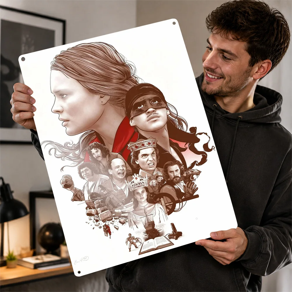 The Princess Bride Movie Art Poster Retro 3D Printed Metal Signs Customized Wall Hanging Gift for Garage Accessories Room Decor