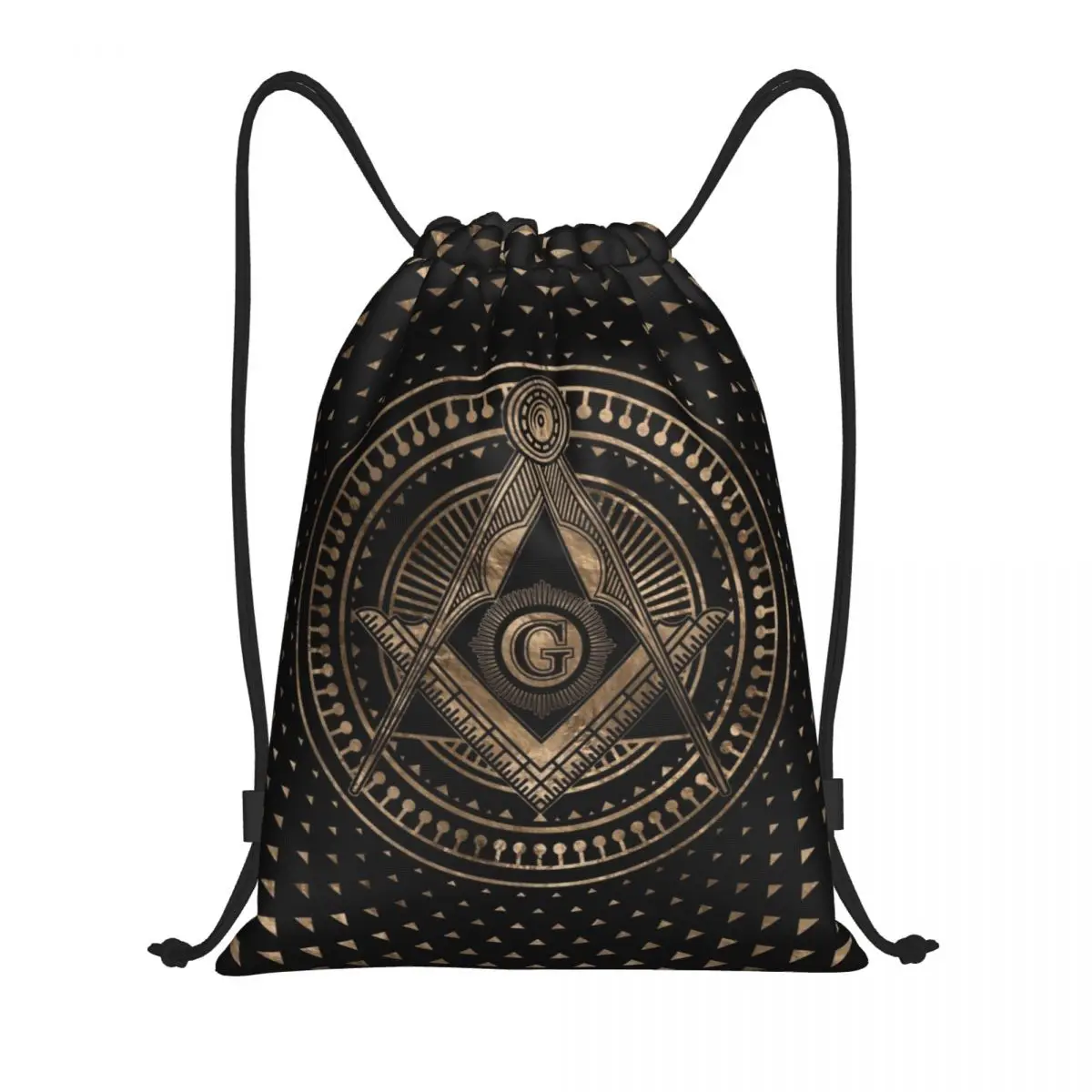 Sac à dos carré et boussoles personnalisé pour hommes et femmes, symbole de circulation libre, sac à ficelle de proximité, sac de rangement léger pour salle de sport, sport Mason