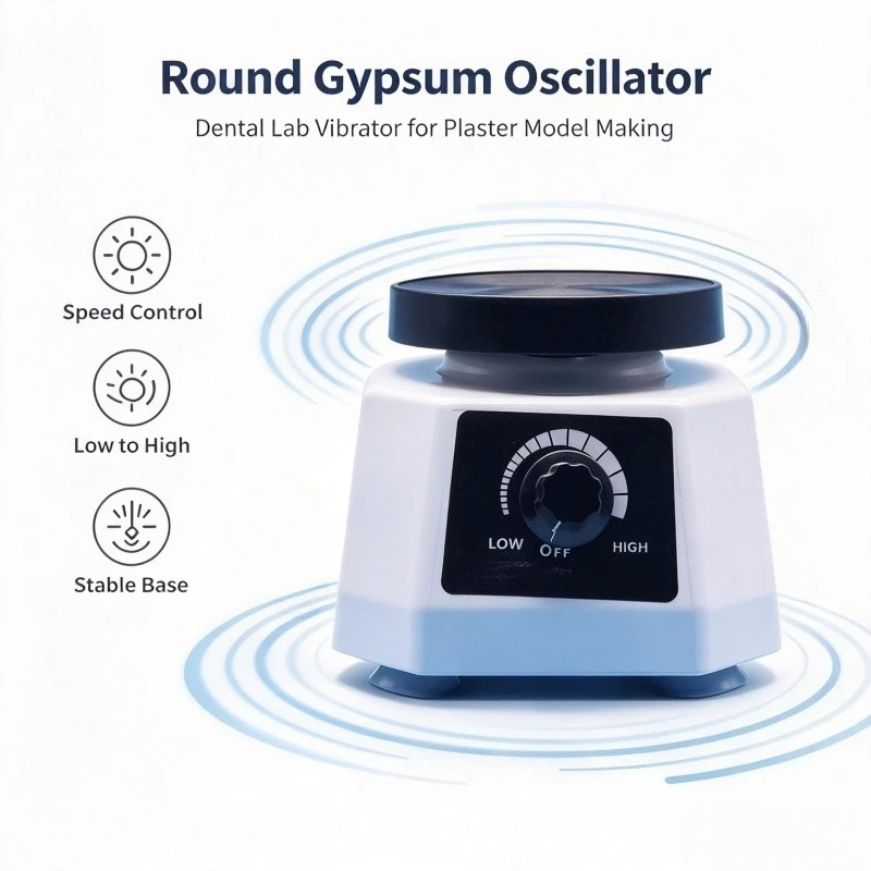 Round Dental Plaster Vibrator Gypsum Model Oscillator Dental Lab Equipment for Dental Technician Plaster Model Making