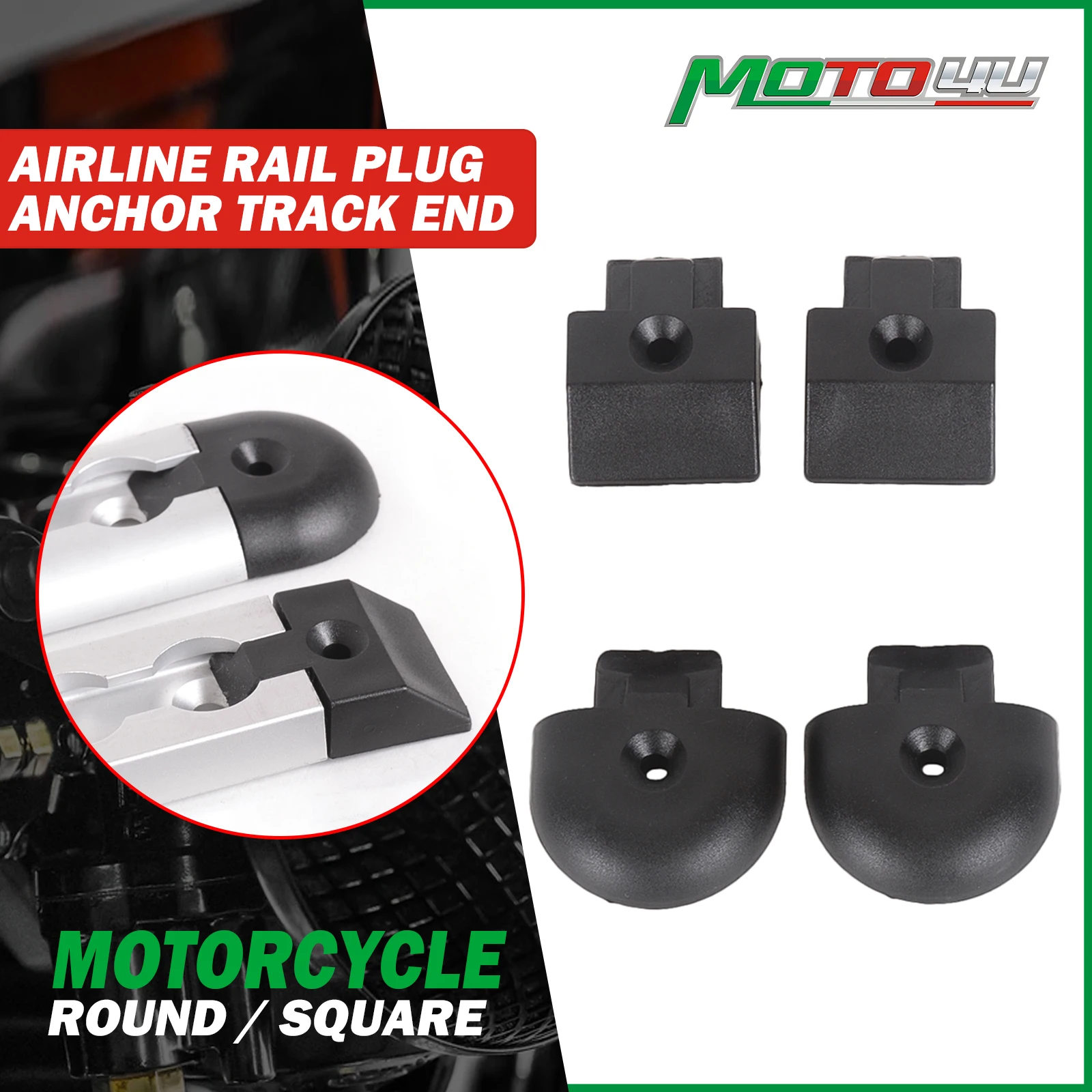 Airline Rail Plug Anchor Track end Plastic Finish For The Rail Anti-collision Round / Square Motorcycle Traile Accessories