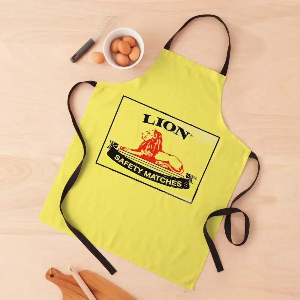 

Lion Safety Matches Distressed Apron man chef uniform for kitchen useful Women's Dresses Apron