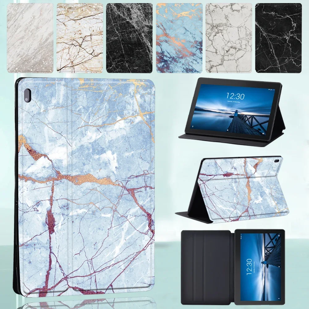 

Funda Lenovo Tab E10/Tab M10 X505F/Tab M10 Plus Case Pu Leather Stand Marble Pattern Cover for Tab M10 HD X306F/Tab M7/Tab M8