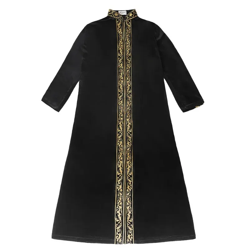 Vestido de veludo muçulmano para homens, Kaftan Thobe, Saudi Jubba Thobe, Vestuário islâmico, Árabe Thobe, Caftan Thawb, Vestido Ramadan, Oriente Médio Abayas