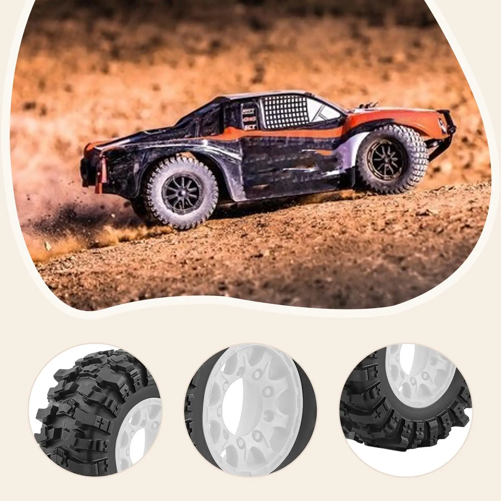 4 piezas de repuesto mejorado, adaptador de 12mm, 14mm, 17mm incluido, ruedas RC, neumáticos, 24mm hexagonal, accesorio DIY para 1/10 Slash Senton