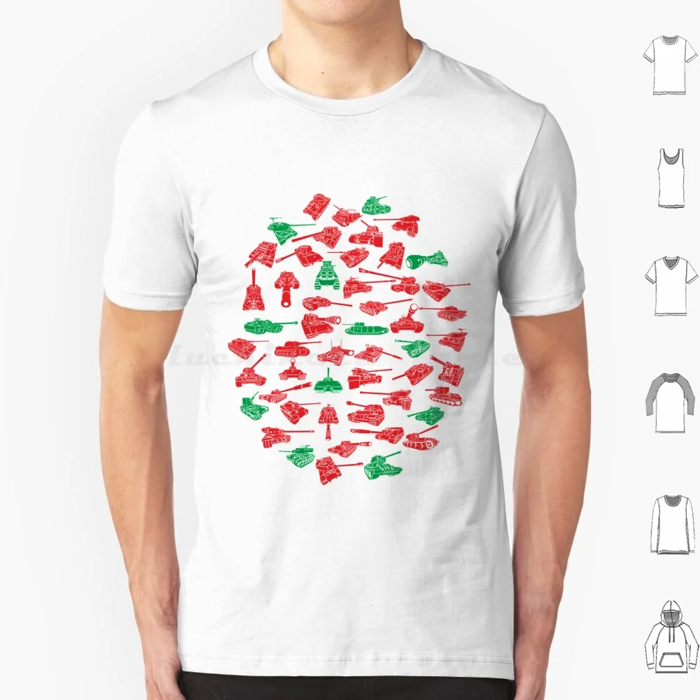 52 Tanks ( Green + Red ) T Shirt 6xl Cotton Cool Tee World Of Wot War Thunder Tank Panzer Armor War Ussr Germany Usa Army Heavy