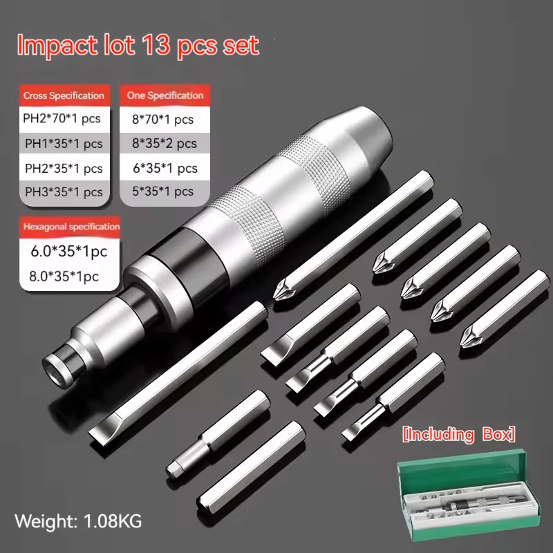 7/13 PCS Manual Impact Driver Set Reversible Screwdriver Durable Tool For Disengaging Rusted Fasteners Or Frozen Bolts image 4