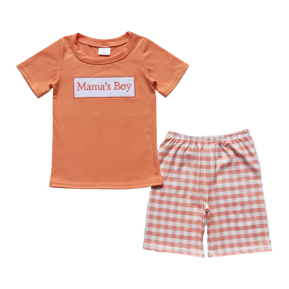 

BSSO0228 Baby Boys Summer Boys Outfits Mama's boy shirt shorts mother's day kids boy outfits
