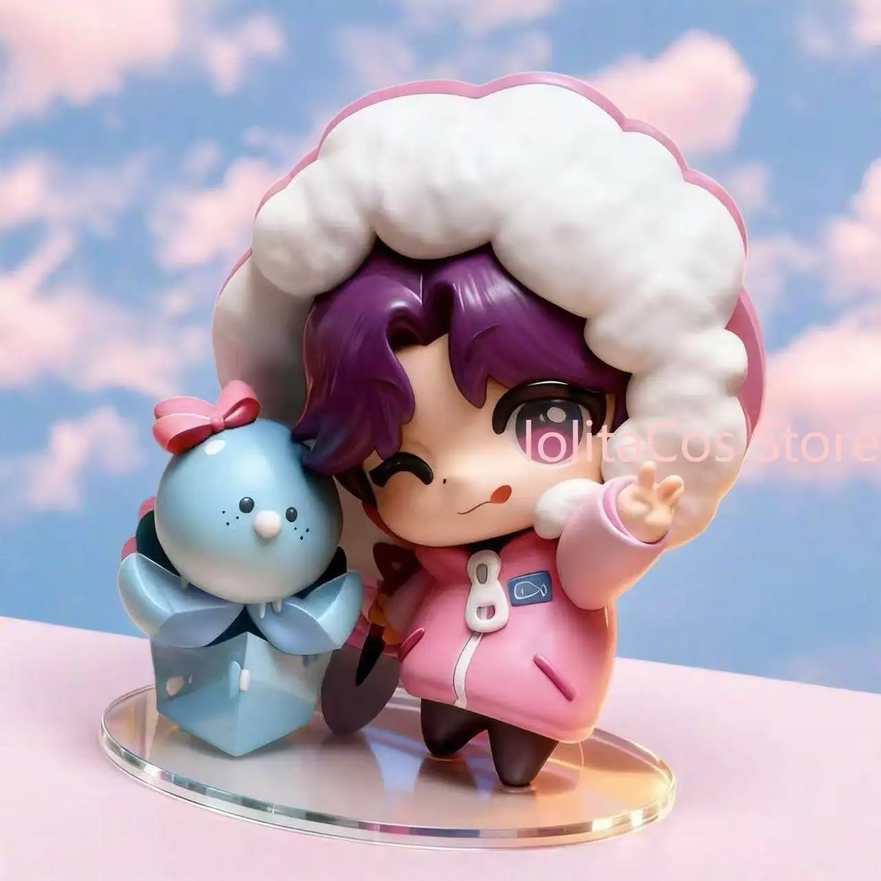 

New Love and Deepspace Rafayel Q-version Kawaii Anime Figurine Cute PVC Statue Desktop Ornament Decor Gift Birthday Xmas Figure