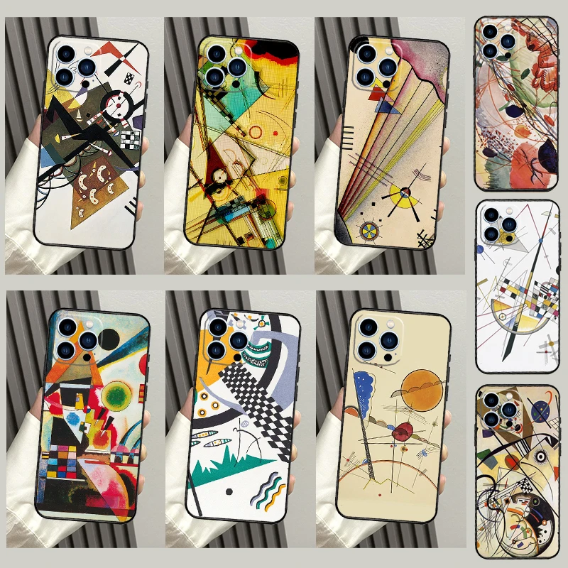 Wassily Kandinsky Abstract Artistic Cover For iPhone 16 15 12 13 Mini 11 12 13 14 Pro Max X XS Max Plus XR Phone Case