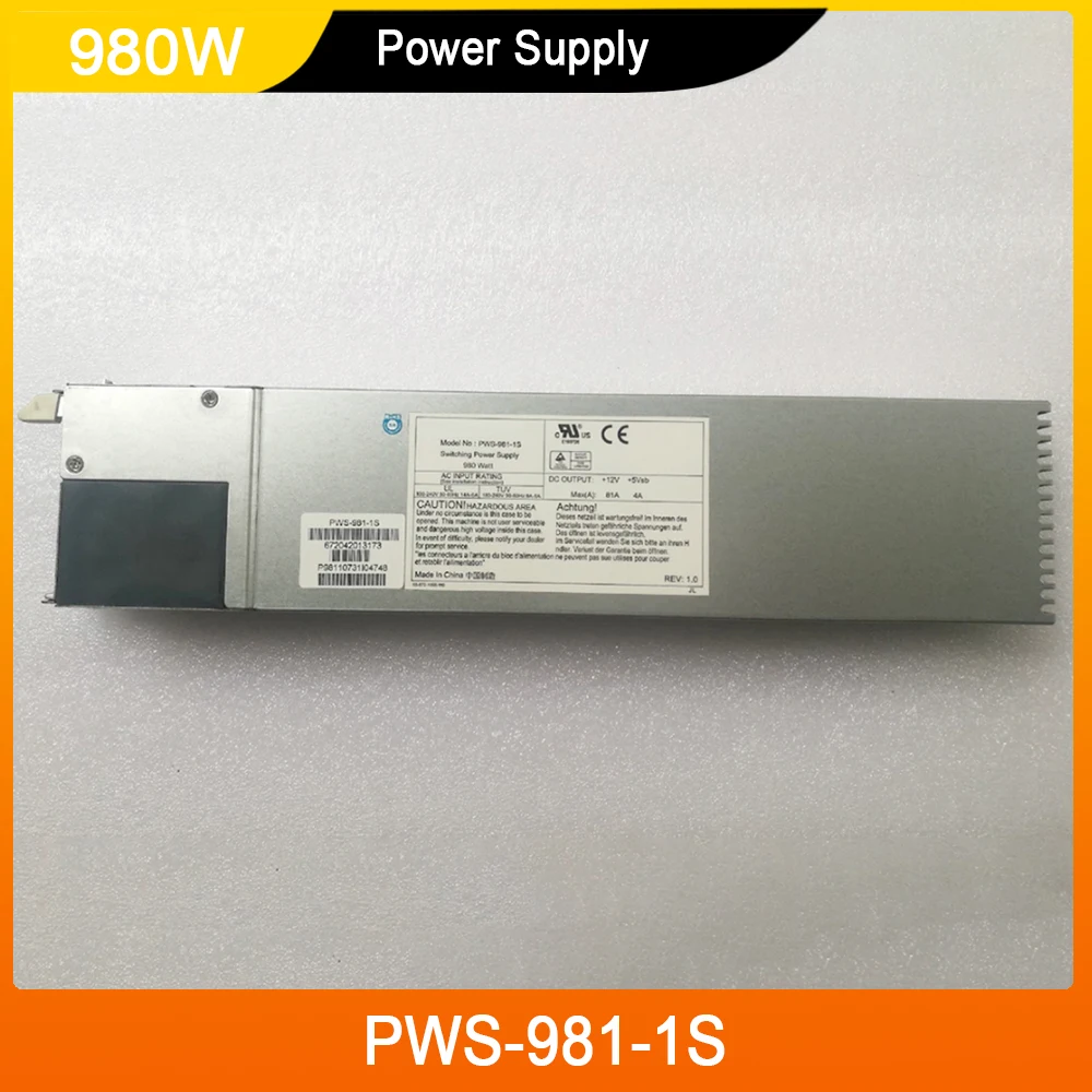 1U Server Power Supply 980W PWS-981-1S Redundant Power Module 