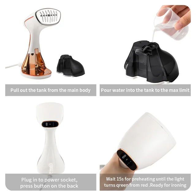 1800W Handheld Steam Hanging Iron Touch Screen Control 15 Seconds Fast Preheat 320ml Portable Home Small Fabric Clothes Steamer 4 Tinsol 1800W Handheld Steam Iron – Touch-Screen Garment Steamer with 15-Second Preheat – view 4
