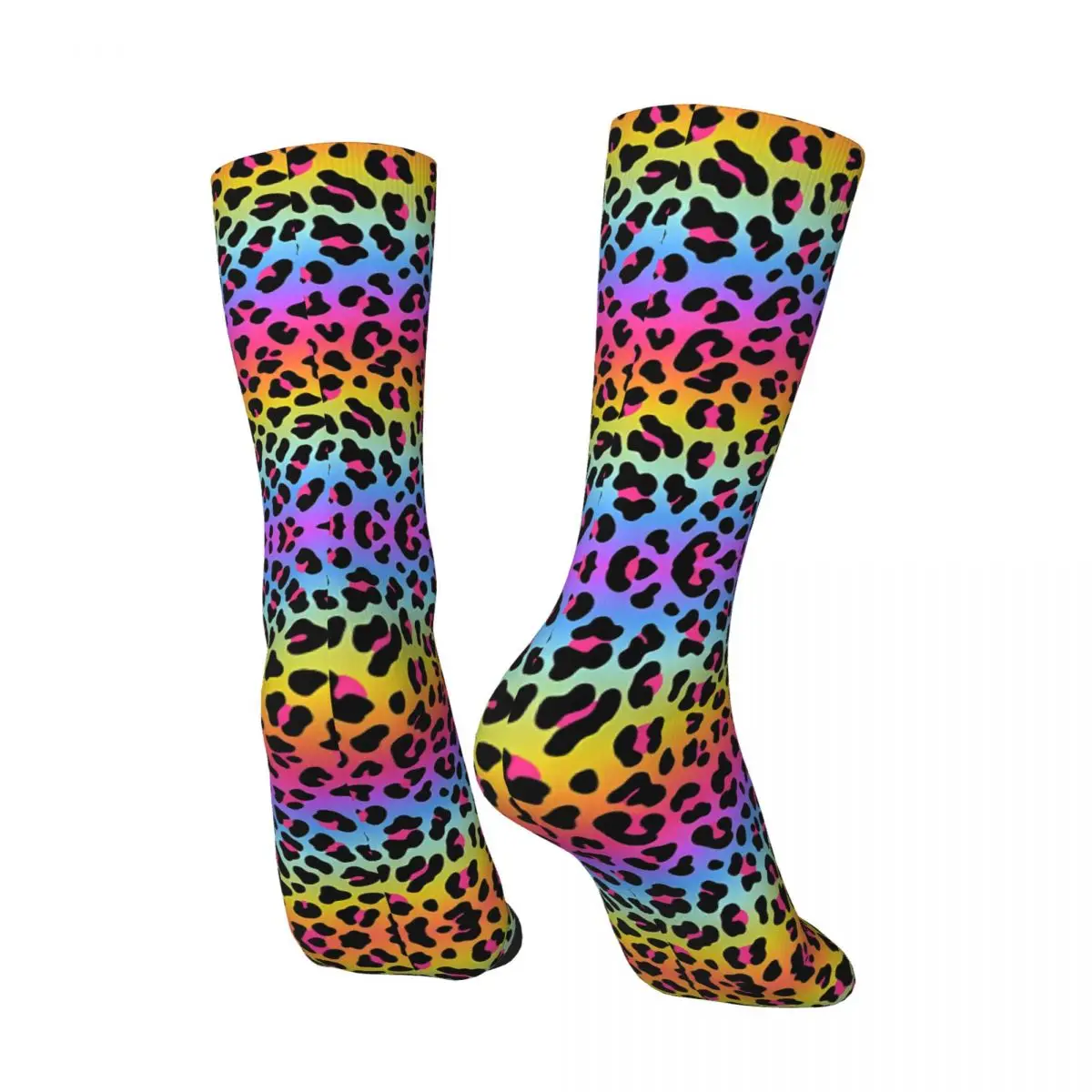 Psychedelic Leopard Print Socks Leisure Stockings Spring Anti Sweat Men Socks Soft Design Climbing Socks