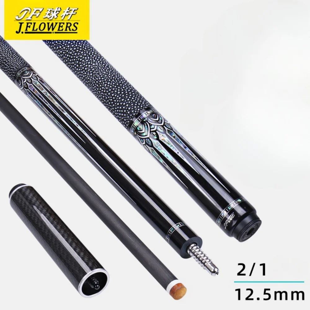 

J Flowers JF20-23 Carbon Fiber Billiard Pool Cue Stick 12.5mm Extender Original Case Set