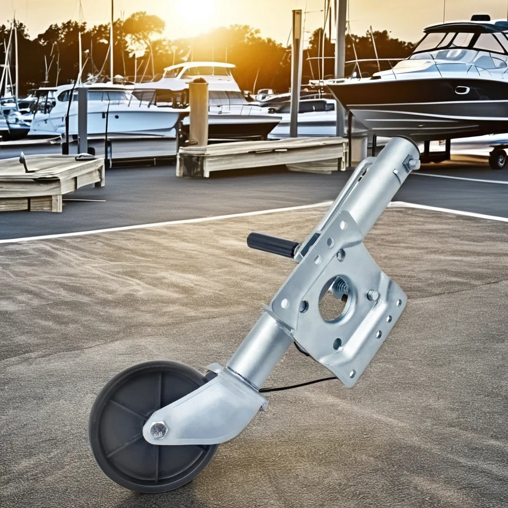 Bolt-on Boat Marine Trailer Jack With Swivel Wheel Swing Away Towing RV Trailer Accessories