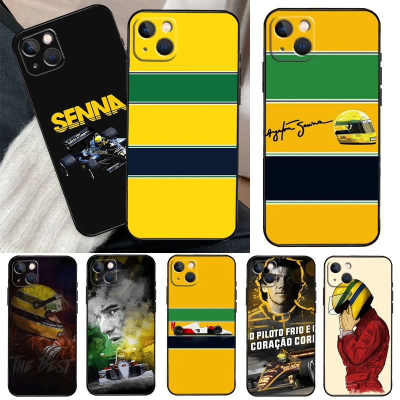 Ayrton Senna F1 Phone Case For iPhone 13 12 11 14 15 16 Pro Max Mini X XS Max XR Plus Case Back Cover