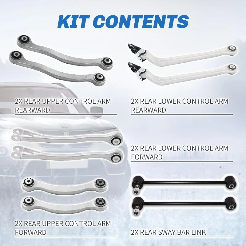 10PCS Rear Upper Lower Control Arm Kit for Mercedes Benz E R CLS Class W211 S211 C219 R230 CLS500 CLS55 AMG CLS550 CLS63 E350