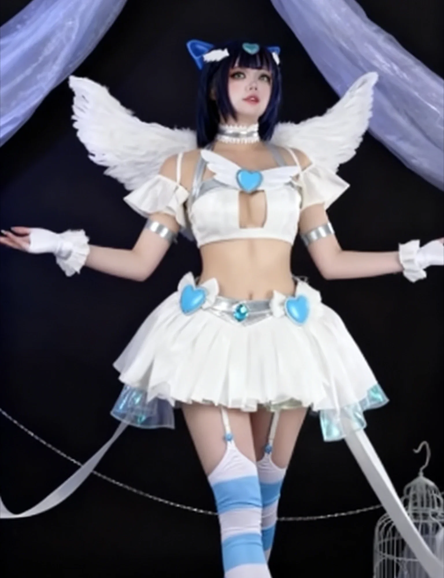 

Stocking Panty Pandy Stove Cartoon Garter Angel P Sister S Sister Skirt Wig Full Set of Angell Panty Anarchy Cosplay Costume