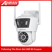 ANRAN 8MP Surveillance Camera Dual Lens Dual Live View Outdoor Wireless Security Wifi Camera Color Night Vision Two Way Audio