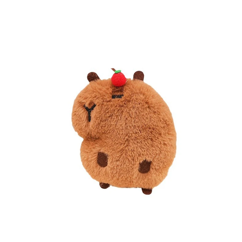 Capybara Plush Doll Pingente para crianças, linda menina como boneca dos desenhos animados, brinquedo animal divertido, mochila, decoração de chaves, pequeno presente, fofo, 1pc