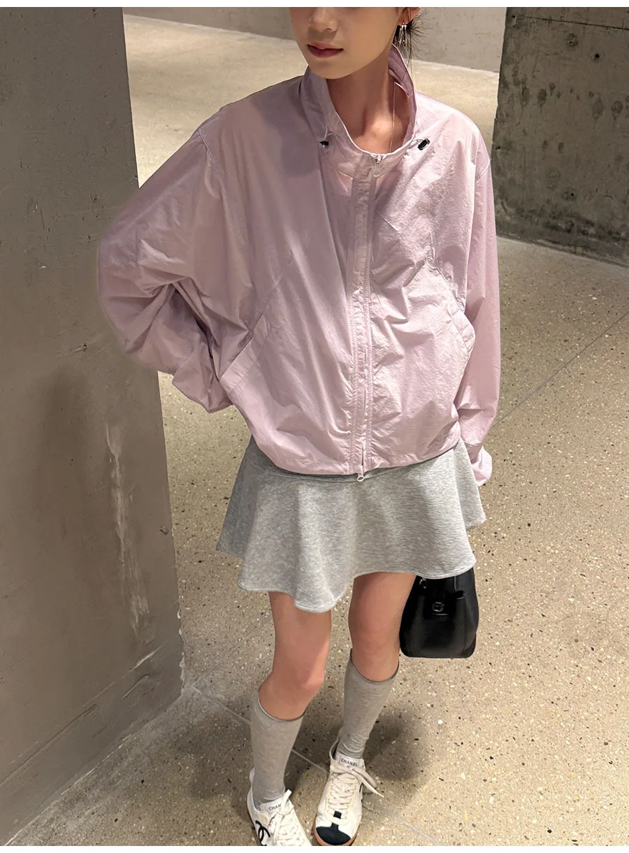 FANAN Stand Neck Sunscreen Jackets For Women Zipper Cardigan Long Sleeve Korean Style Coats Female Clothing 2026 Summer New