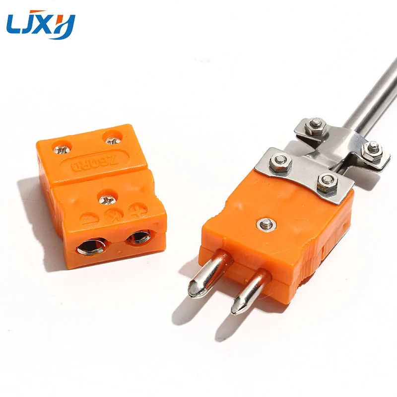 LJXH K-type Armored Thermocouple With Plug Probe 6mm WRNK-191/WRNK-187 Temperature Sensor Probe 300mm/500mm 0～1100℃