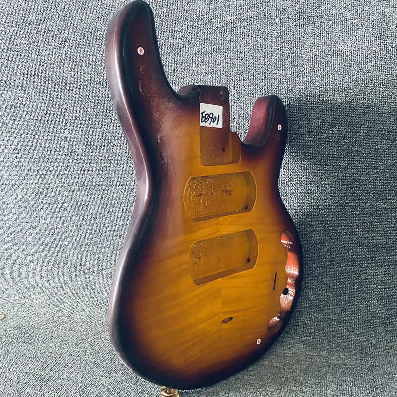 EB901 Musicman Style Electric  Bass Body 5 String Version  Solid Wood With flamed Top for Replace and DIY Active Pickups