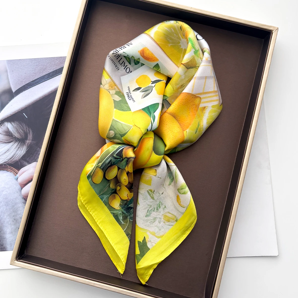 Luxury Floral Square Scarf Soft Satin Imitation Silk Scarves For Women Bandanas Elegant Hijab Neckerchief Printed Shawl Wraps