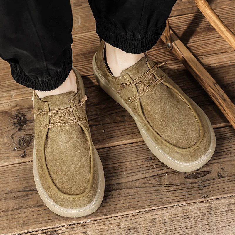 

Branded Cowhide Velvet Urban Business Shoes Comfortable Loafers Versatile Fashionable Minimalist Design Men Casual Leather Shoes