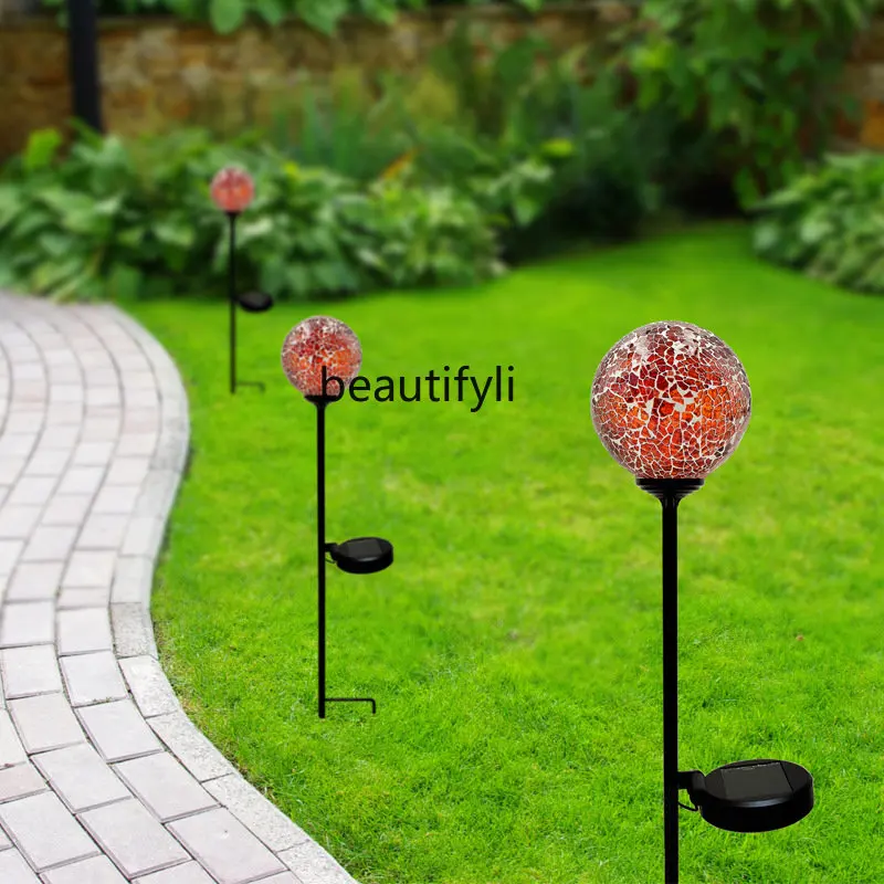 

yj Pastoral Style Solar Mosaic Lawn Lamp Garden Lamp Waterproof Outdoor Landscape Lawn Lamp