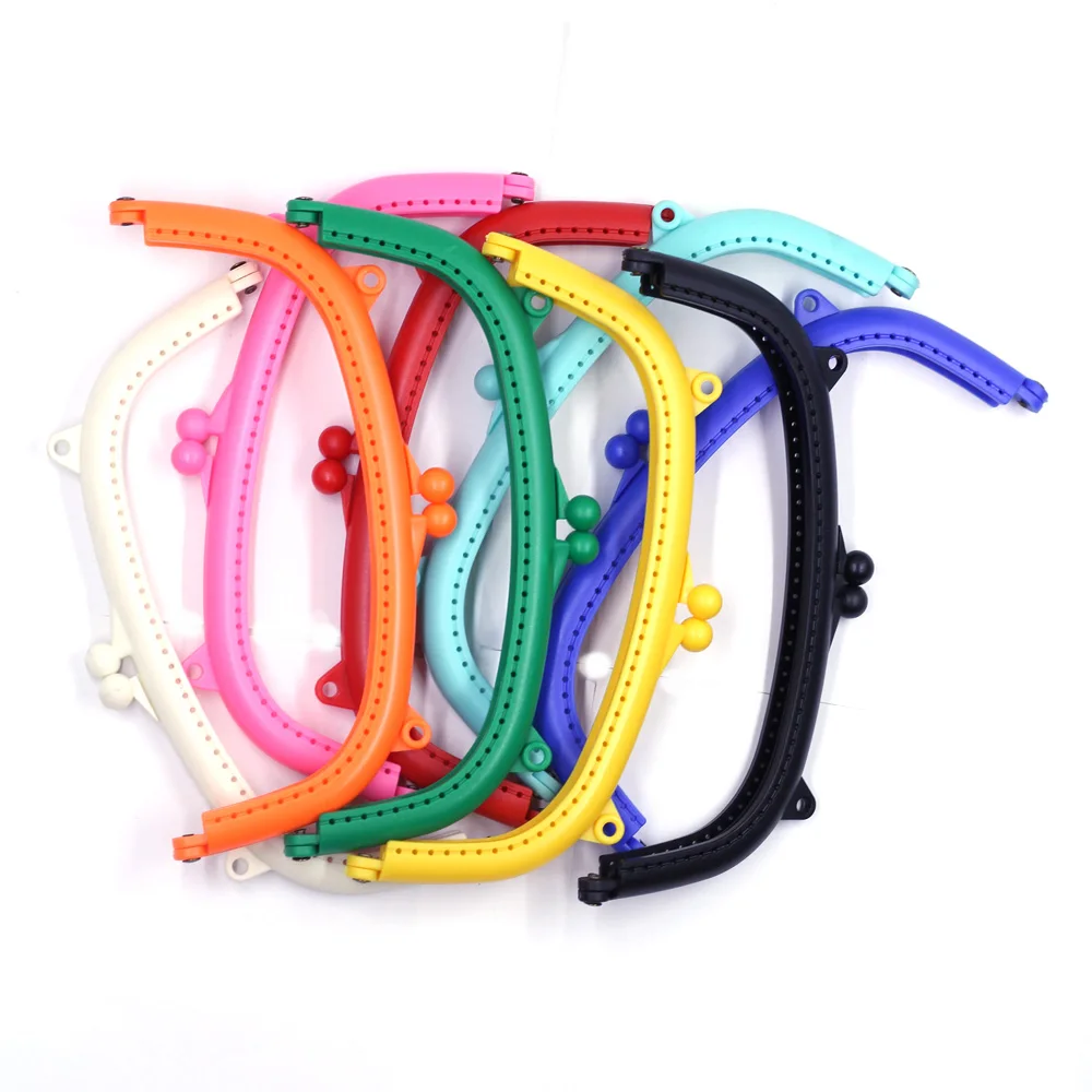 1Pc Kiss Clasp Lock Frame Plastic Candy Colorful Arch For Purse Bag Handle DIY Accessories 21cm