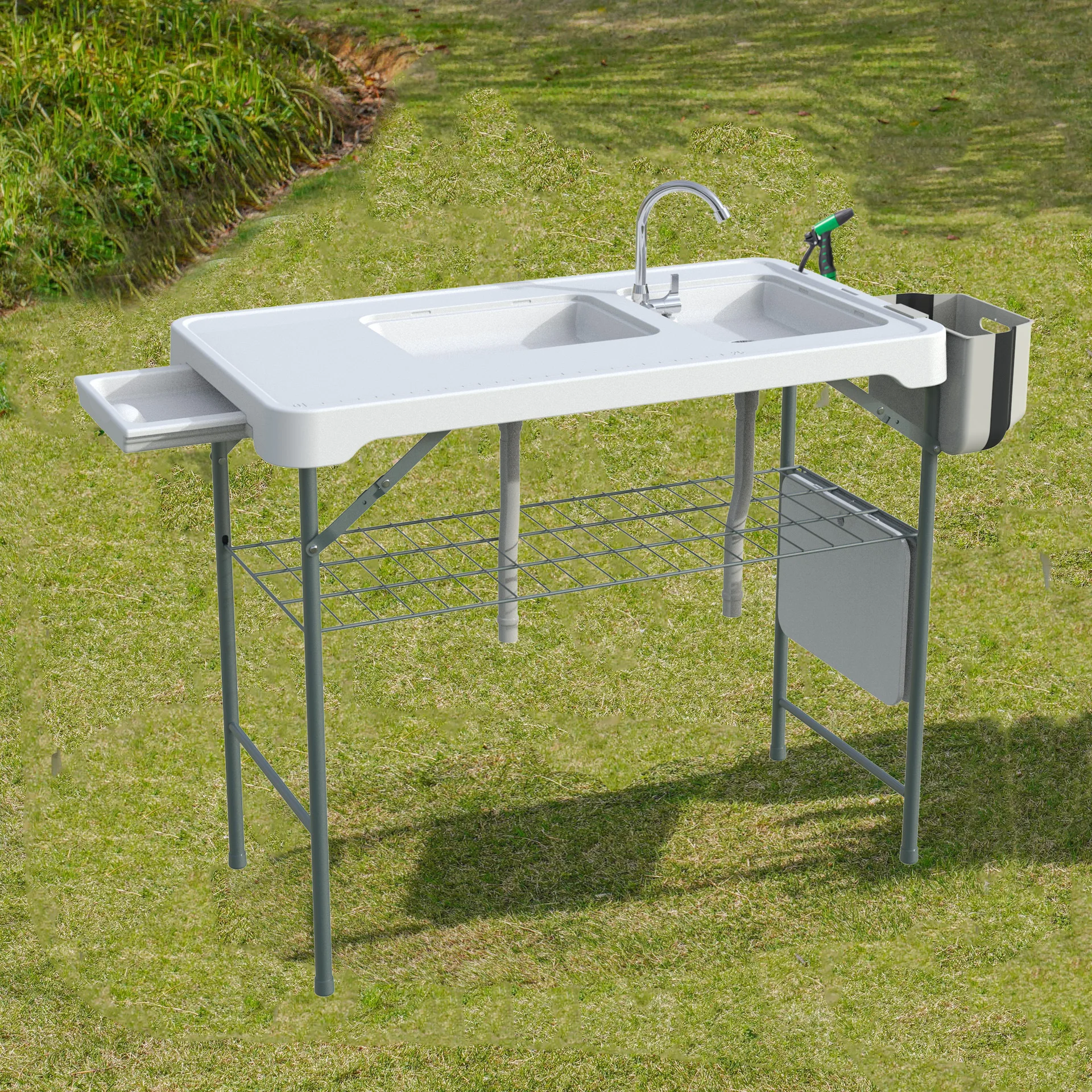 

Outdoor folding fish washing table plastic ice table camping outdoor sink fish killing table