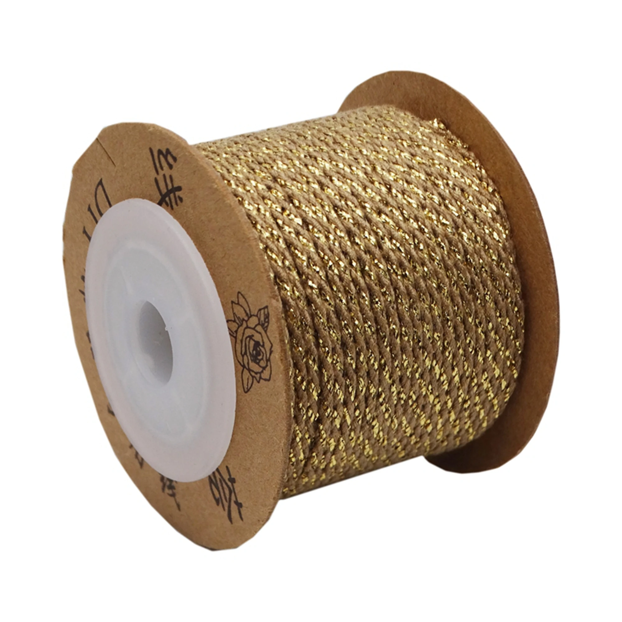 About 1.8mm thick gold silver line thread cotton yarn Braided bracelet thread DIY Packing line inelasticity cord 20 meters