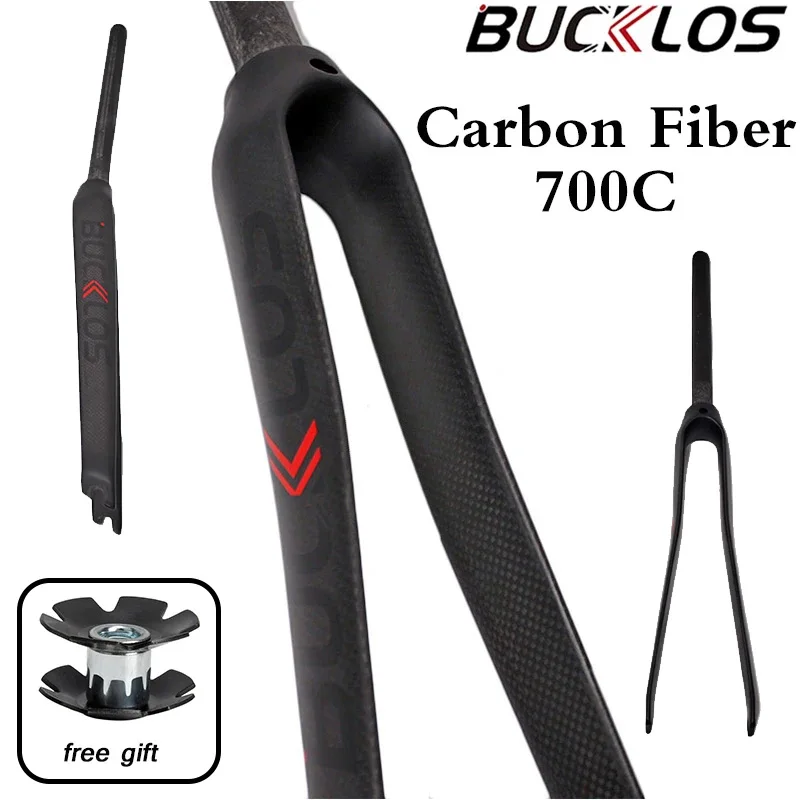 

BUCKLOS 700C Вилка для шоссейного велосипеда 3K Велосипедные вилки из углеродного волокна Легкие велосипедные дорожные вилки с интервалом 100 мм для быстрого выпуска
