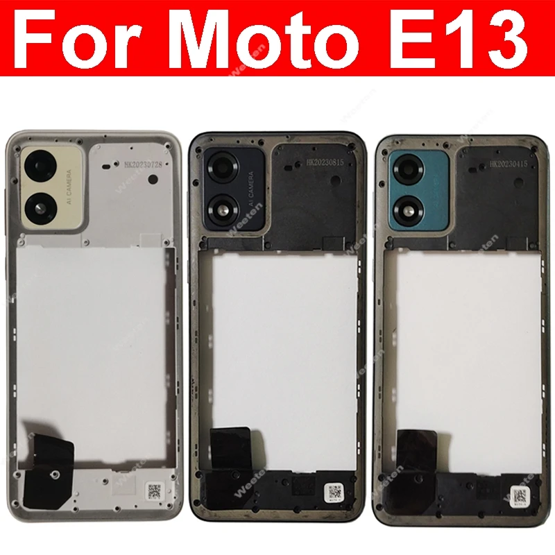 Middle Frame For Motorola MOTO E13 Middle Housing Cover with Side Buttons Lens Frame Replacement Parts