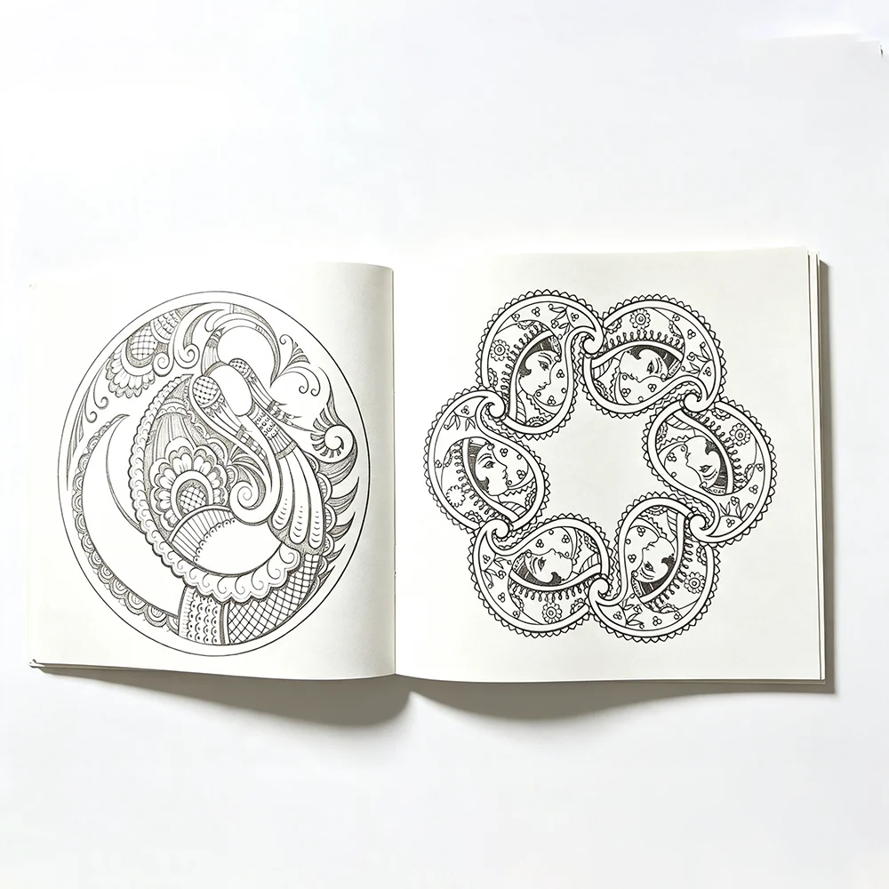 24-seitiges Mandala-Malbuch, Malbuch, Graffiti-Zeichnung, Stressabbau für Erwachsene – Detail 8