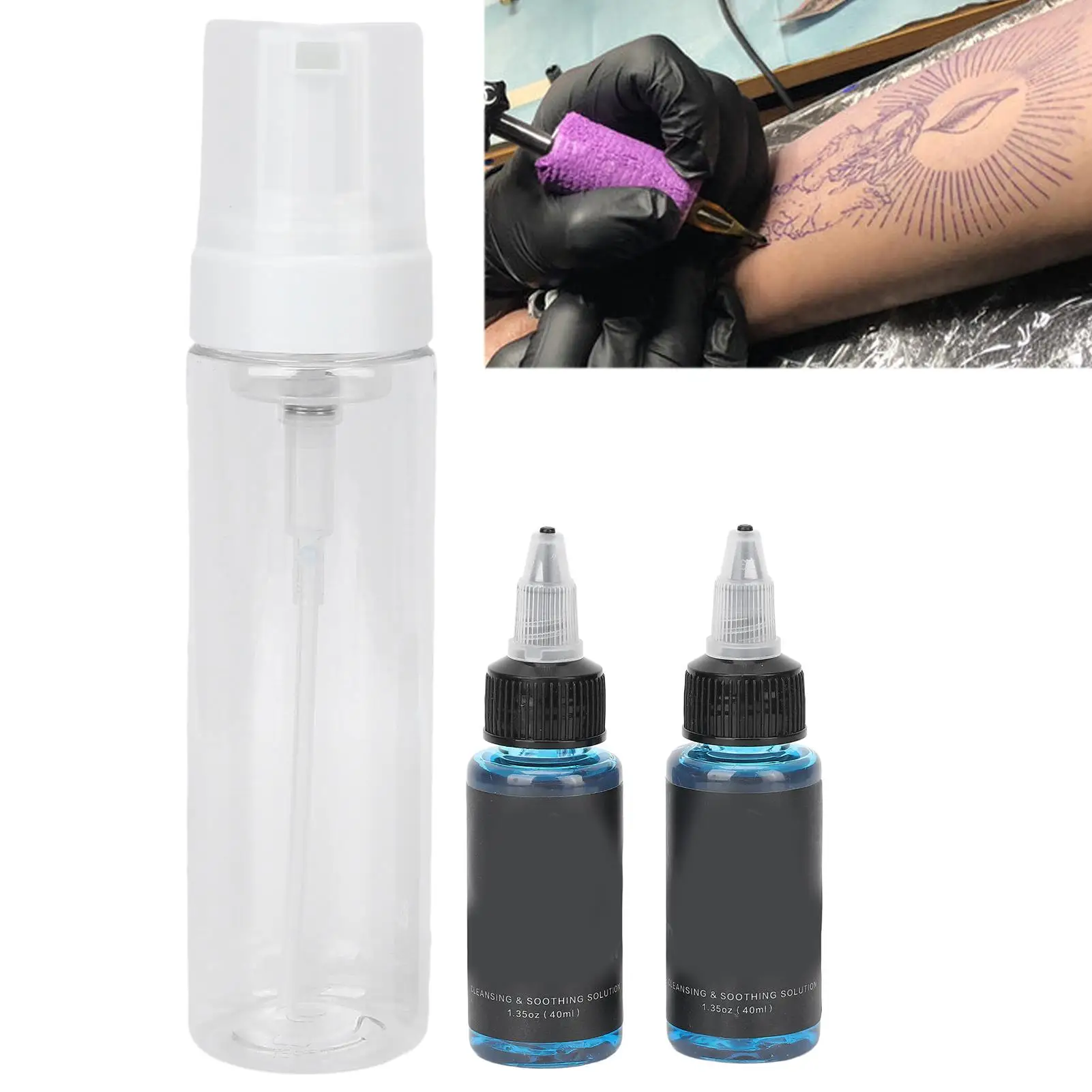 for tattoo Cleaning Kit with Foam Bottle - Swelling Relief & Pain Reduction for tattoo Artists & Shops