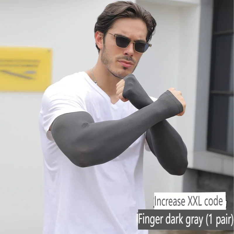Musion Plus Size Sun Protection Arm Sleeves Extended and Widened XXL Fat Man UPF50+ Hand Sock for Riding and Running For Unisex