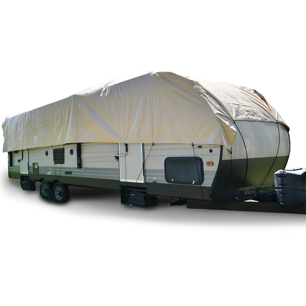 Heavy-Duty Waterproof RV Roof Cover UV Resistant Roof Top Protection for Caravans Motorhomes and Travel Trailers