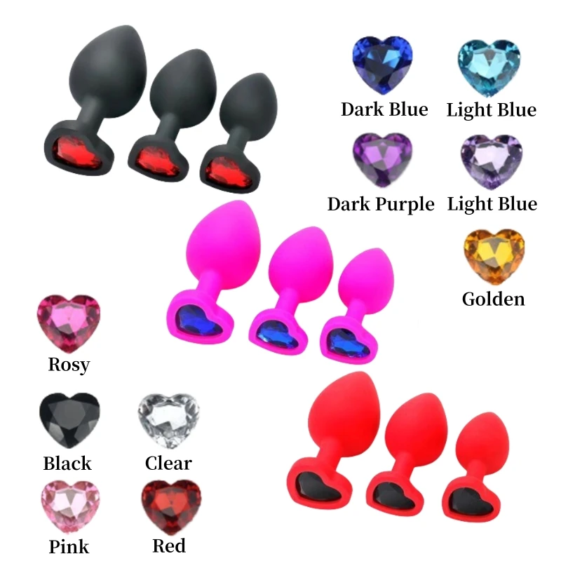 Adult Sex Toys of Silicone Anue Plug Butt Plug G-spot Prostate Massager with Jewel Accessory for Woman Men Gay Erotic Shop