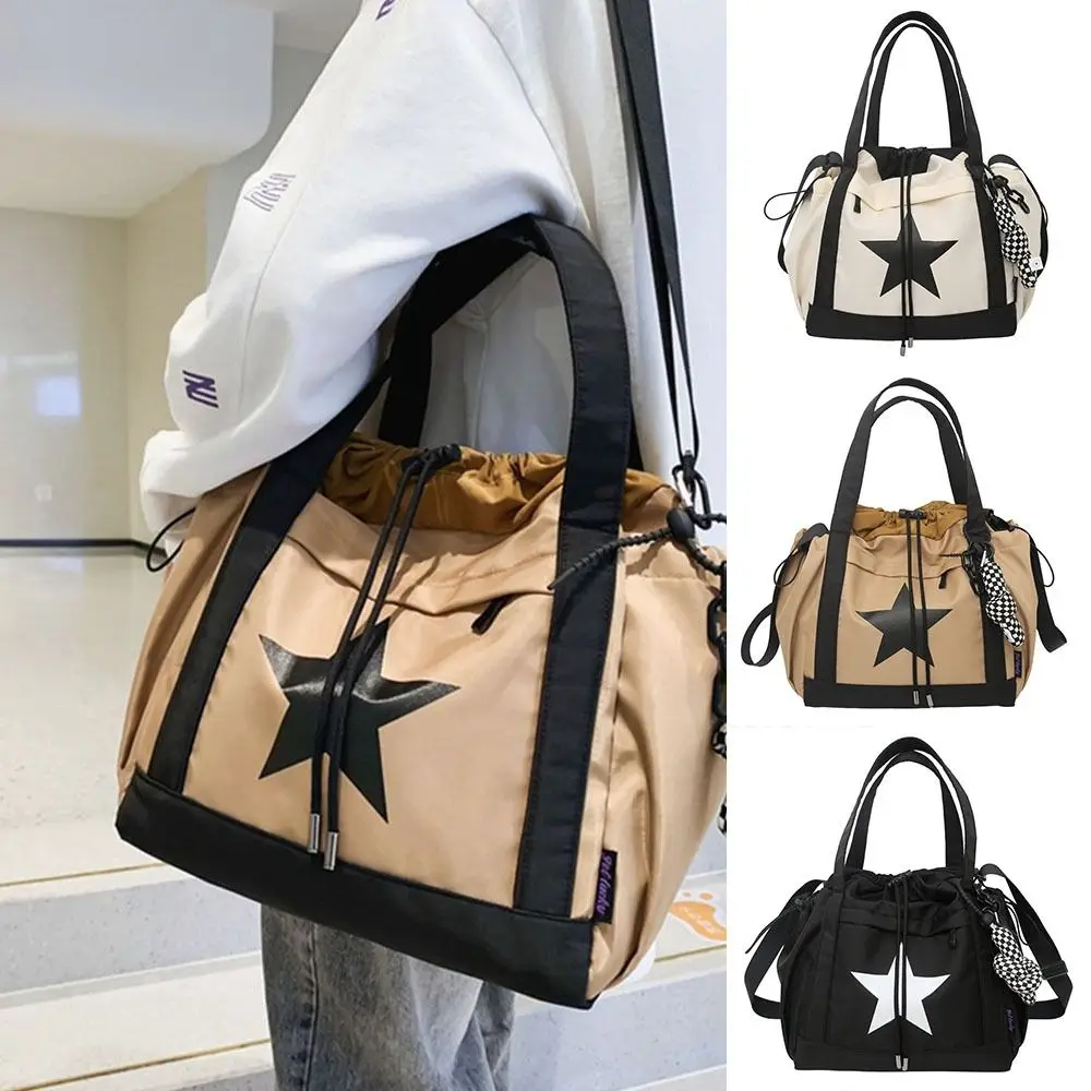 

Five-pointed Star Large Capacity Shoulder Bag Korean Style Nylon Y2K Crossbody Bag Street Wear Handbag Star Tote Bag Outdoor