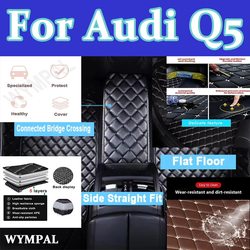 

Luxury Custom Car Floor Mats for Audi Q5 2009-2018 Year Interior Details Car Accessories Artificial Leather Accessories Interior