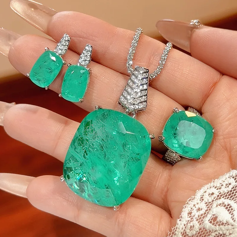 New Jewelry Set Earrings Necklace Ring European and American Style High-end Women's Wholesale