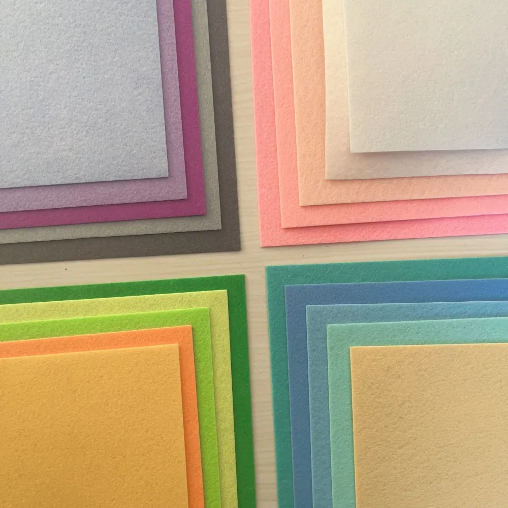 

20 PCS Macaron Colors Felt Fabric Sheet Thickened Squares Non Woven Fabric Handicrafts Durable Patchwork Cloth Sewing DIY Craft