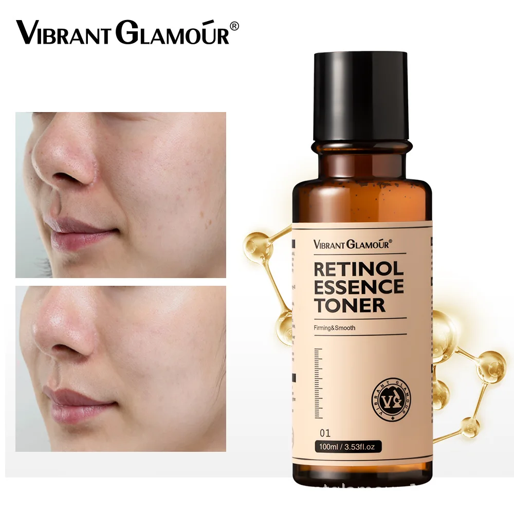 VIBRANT GLAMOUR 100ml Tightening Retinol Face Toner， Dual Effect Water Locking Pore Minimizer for Aging SkinHyaluronic Acid