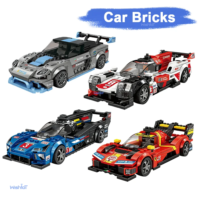 

MOC Racing Car Model Building Blocks Set Supercar DIY Speed Vehicle Bricks Creative Educational Toy Kid Xmas Gift JD056-JD062