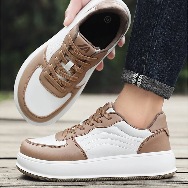 Large Size Men Skateboarding Shoes Light Trekking Shoes Men Soft Outdoor Walking Shoes Leather Sneakers Jogging Shoes Size 39-48