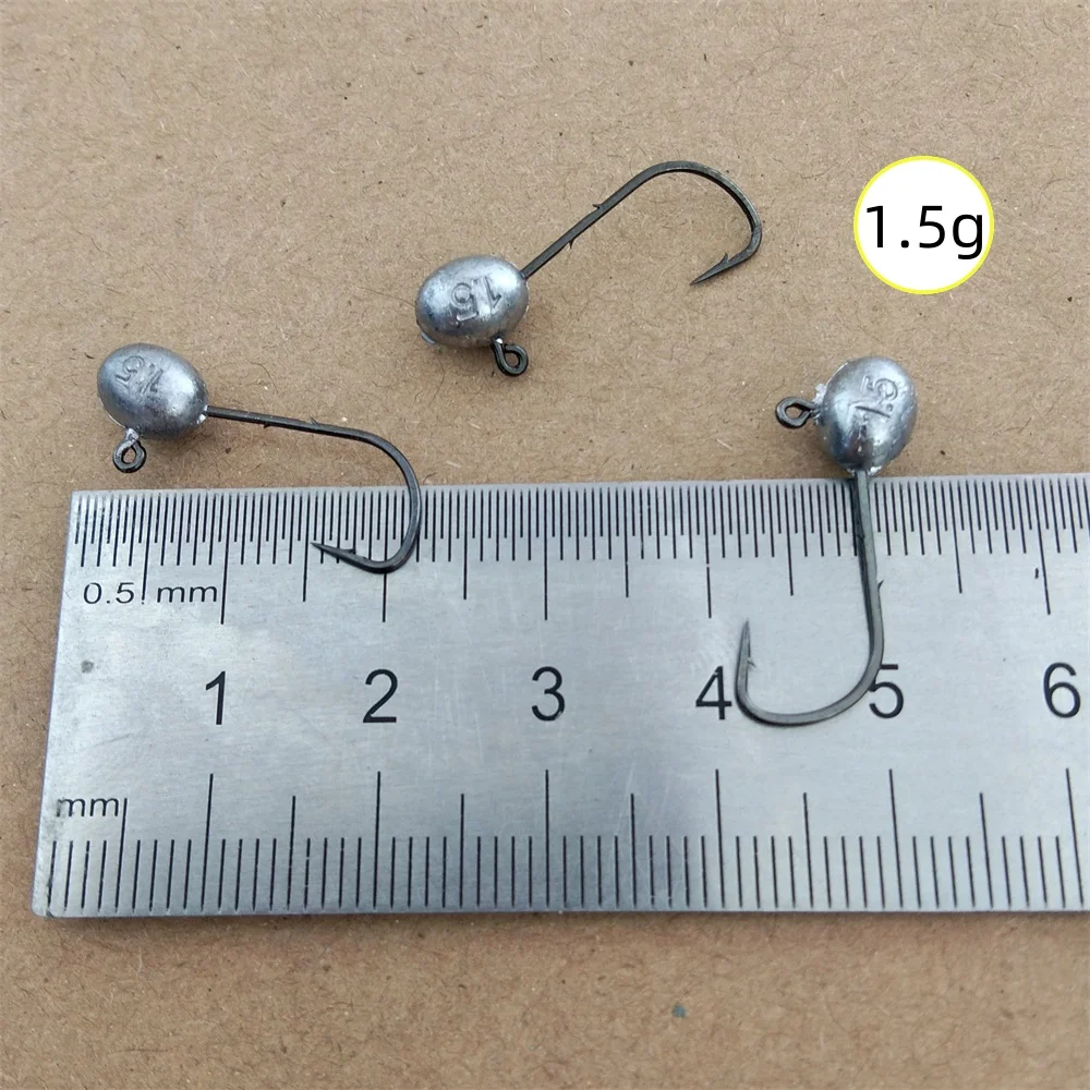 10pcs 1.5g 2.5g 3.5g 5g Jig Head Hook Fishing Hooks for Soft Worm Lure Big Jig Head Fishing Tools Head Hard Bait Hook