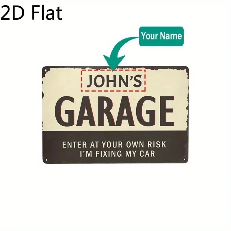 2D Flat Vintage Custom Metal Garden Plaque, Personalized Outdoor Yard Home Wall Decor (For Decoration Only)