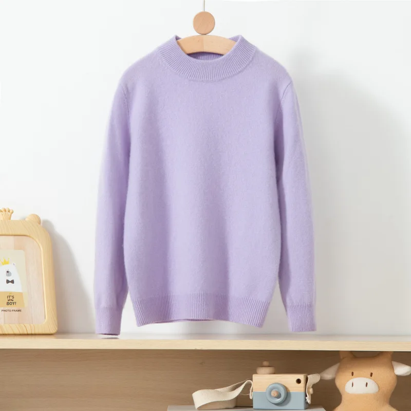 Boys Winter 100% Wool Sweater Casual boy Girl Sweater superior Knitted Cashmere Sweater O-Neck 1-14 year kids pullover Tops Coat